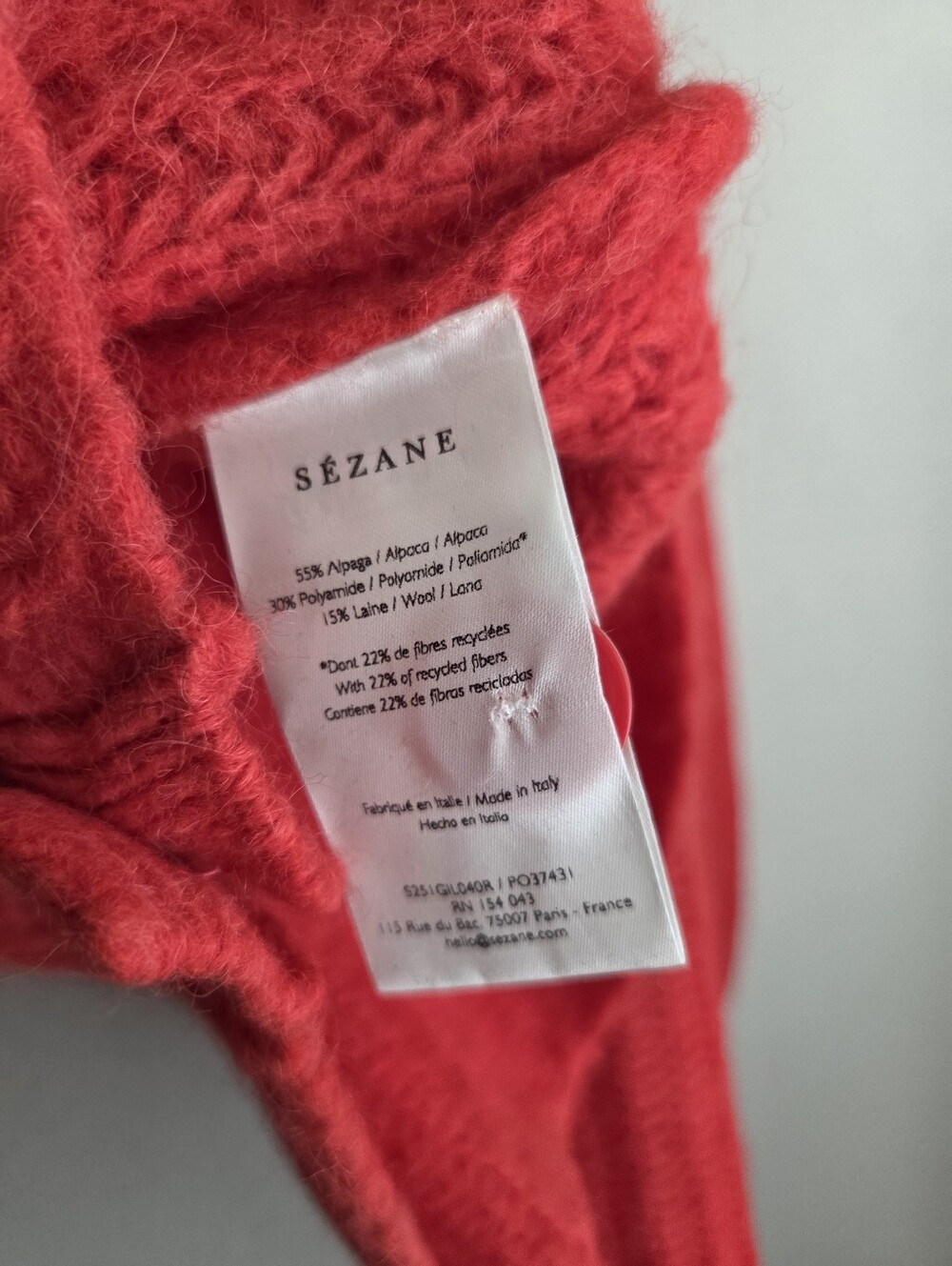 Sezane Emile Cardigan in Red size XS NWT - Picture 10 of 11
